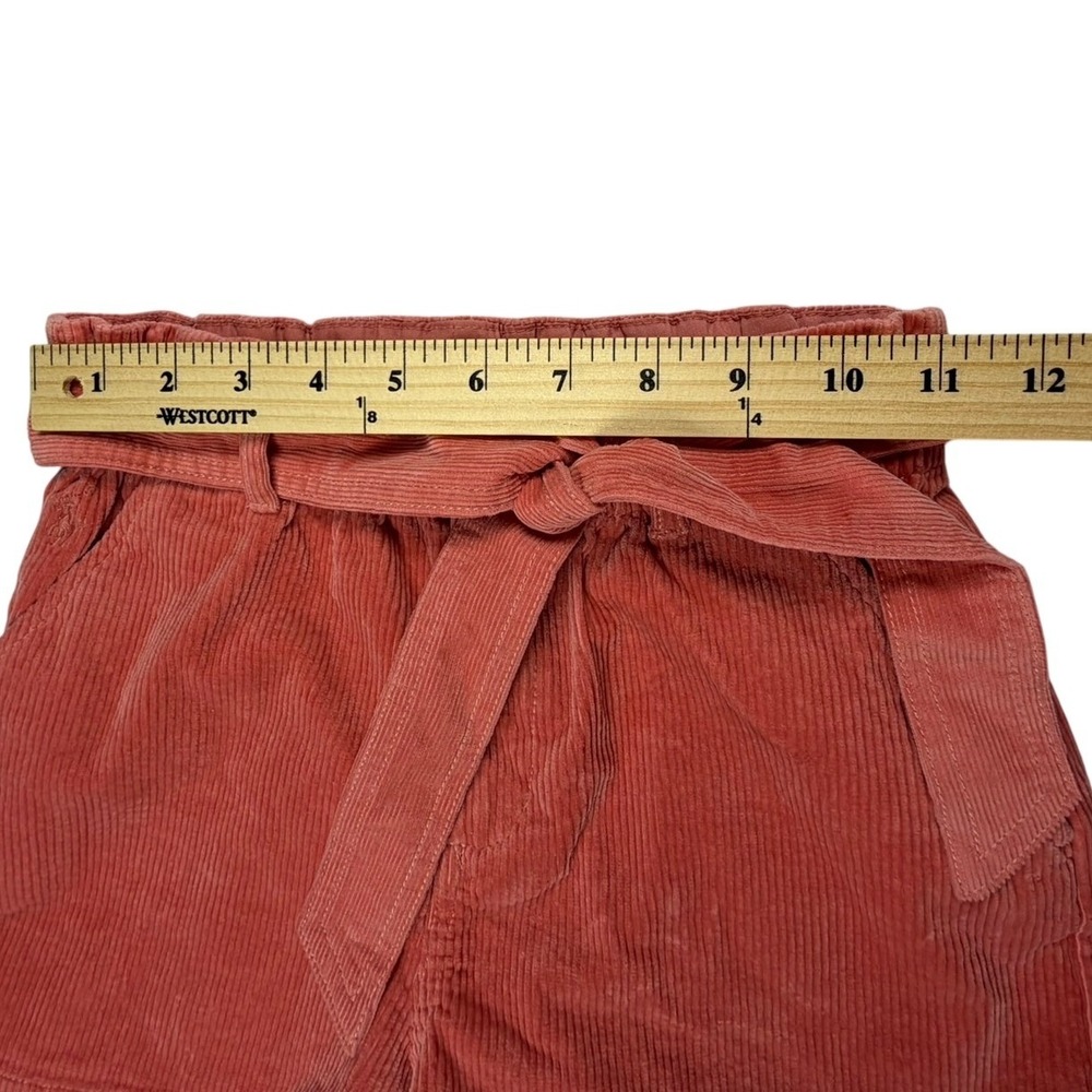 Polo Ralph Lauren Corduroy Shorts Girls 8 Salmon Pink Paperbag Waist Belted NWT - Picture 5 of 6
